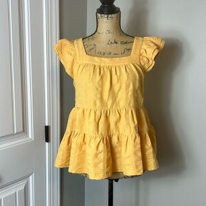 Yellow Ruffled Women's Top